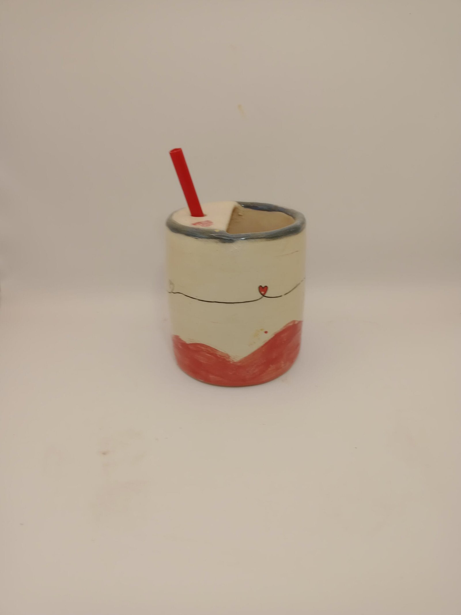 116 ΚΕΡΑΜΙΚΗ ΚΟΥΠΑ ΓΙΑ FREDDO ESPRESSO ΜΕ ΜΙΣΟ ΚΑΠΑΚΙ"LOVE"10*8 cm